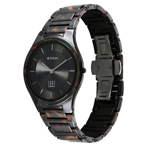 Titan Ceramic Camo Quartz Analog Green Dial Ceramic Strap Watch For Men - image number 3