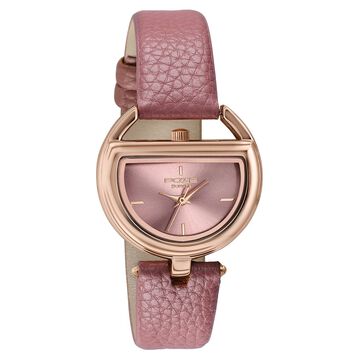 Poze By Sonata Quartz Analog Pink Dial Pink PU Leather Strap Watch For Women