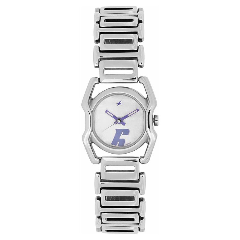 Fastrack Quartz Analog Silver Dial Metal Strap Watch for Girls