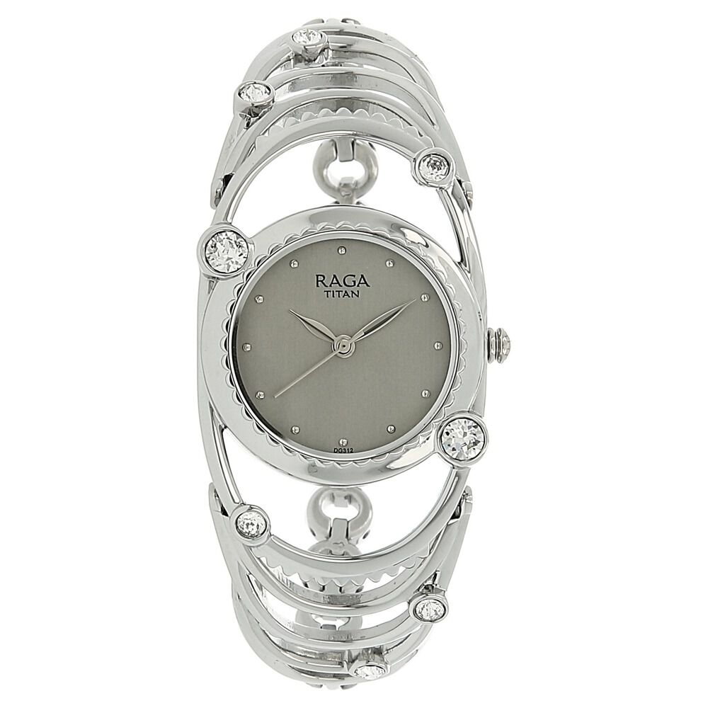 Buy Online Titan Raga Aurora Grey Dial Women Watch With Metal Strap 95049sm01j p Titan