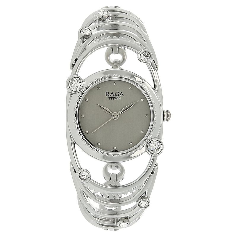 Titan Raga Aurora Grey Dial Women Watch With Metal Strap