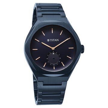 Titan Contour Analog with Small Second and Blue Dial Blue Stainless Steel Strap Watch for Men