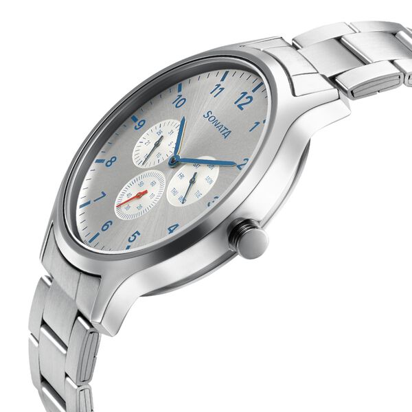 Sonata Quartz Analog Silver Dial Metal Strap Watch for Men - image number 2