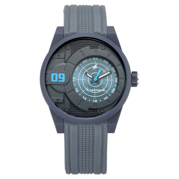 Fastrack Trendies Quartz Analog Black Dial Silicone Strap Watch for Guys - image number 2
