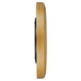 Brown Wooden Texture Oval Clock with White Dial and Silent Sweep Technology - 37 cm x 41.5 cm (Large) - image number 3