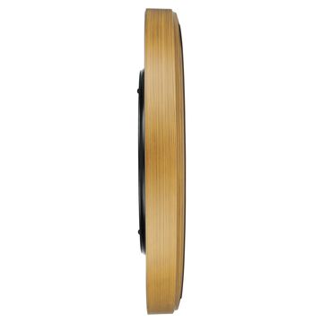 Brown Wooden Texture Oval Clock with White Dial and Silent Sweep Technology - 37 cm x 41.5 cm (Large)