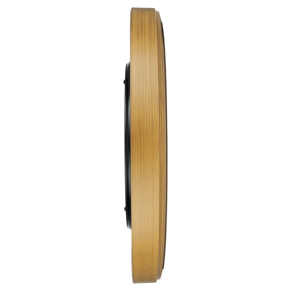 Brown Wooden Texture Oval Clock with White Dial and Silent Sweep Technology - 37 cm x 41.5 cm (Large) - image number 3