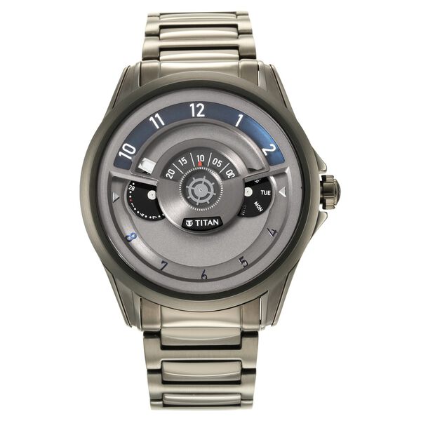 Titan Maritime Quartz Multifunction Anthracite Dial Stainless Steel Strap Watch for Men - image number 1