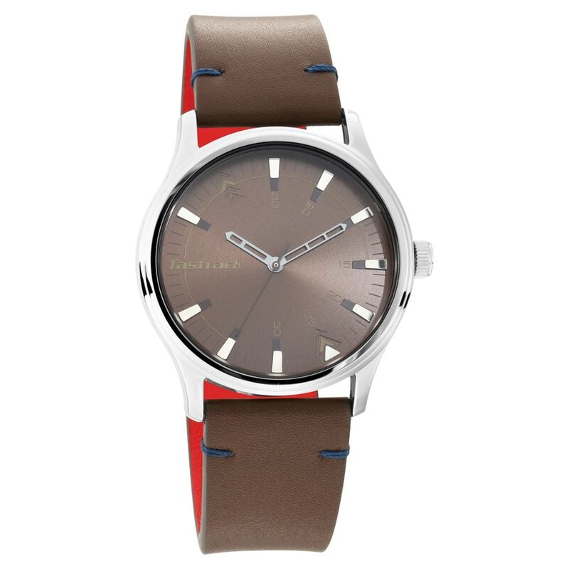 Fastrack I Love Me Quartz Analog Brown Dial Leather Strap Watch for Guys - image number 0
