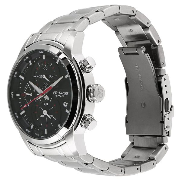 Titan Octane Chrono Black Dial Stainless Steel Strap watch for Men - image number 1