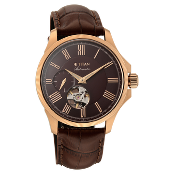 Titan Automatic Atrium Offset Seconds Open Heart Automatic