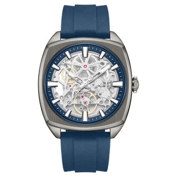 Kenneth Cole Automatic Blue Dial Blue Silicone Strap Watch For Men - image number 0