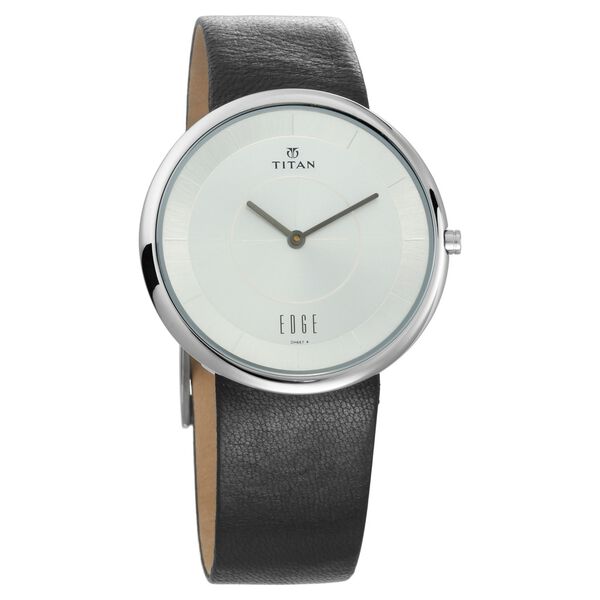 Titan Quartz Analog Silver Dial Leather Strap Watch for Men - image number 1