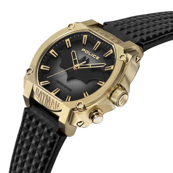 Police Batman Quartz Analog With Back light Black Round Dial Black Leather Strap Watch For Men - image number 3