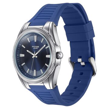 Poze By Sonata Quartz Analog Blue Dial Blue Silicone Strap Watch For Men