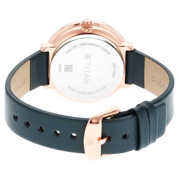 Titan Women's Svelte Black: Multi-Function Watch with Leather Strap - image number 4