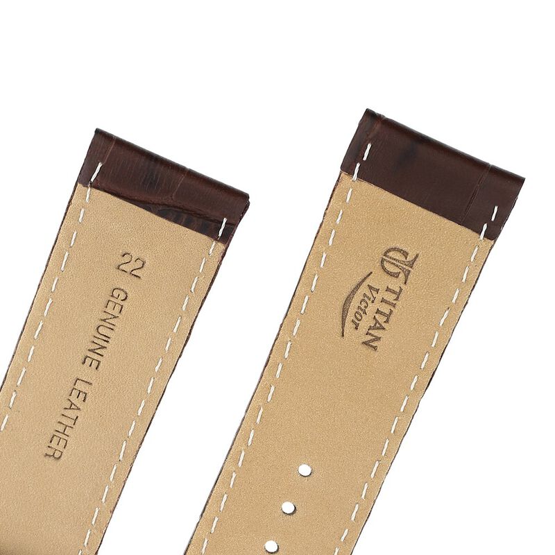 22 mm Brown Genuine Leather Straps for Men - image number 4