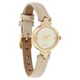 Nebula Quartz Analog Champagne Dial Leather Strap Watch for Women - image number 1