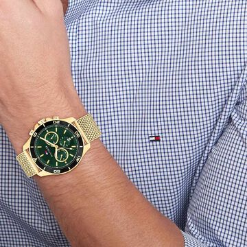 Tommy Hilfiger Quartz Multifunction Green Stainless Steel Strap for Men
