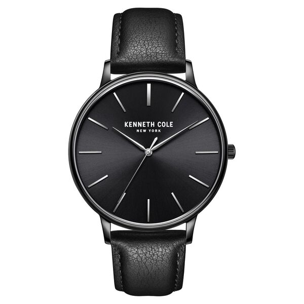 Kenneth Cole Quartz Analog Black Dial Leather Strap Watch for Men - image number 0