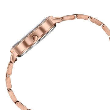 Poze By Sonata Quartz Analog White Dial Rose Gold Stainless Steel Strap Watch For Women
