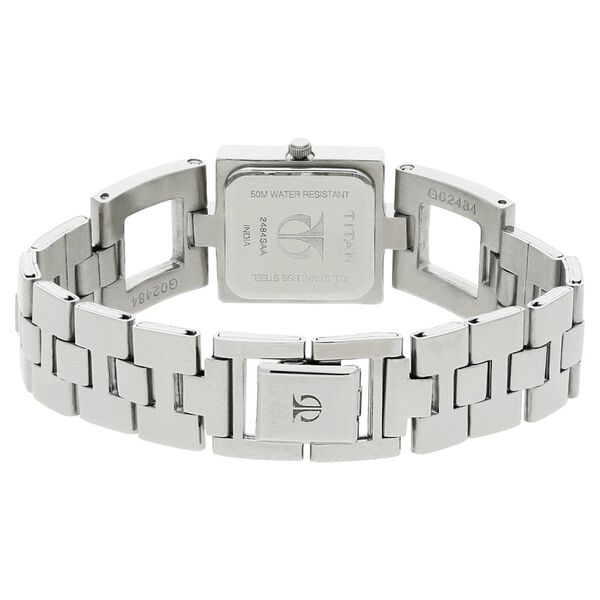 Titan Quartz Analog Black Dial Stainless Steel Strap Watch for Women - image number 3