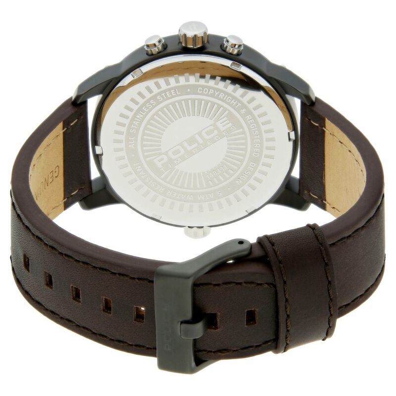 Police Quartz Multifunction Brown Dial Leather Strap Watch for Men - image number 3