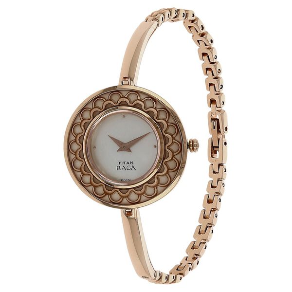 Titan Raga Mother of Pearl Dial Women Watch With Metal Strap - image number 1