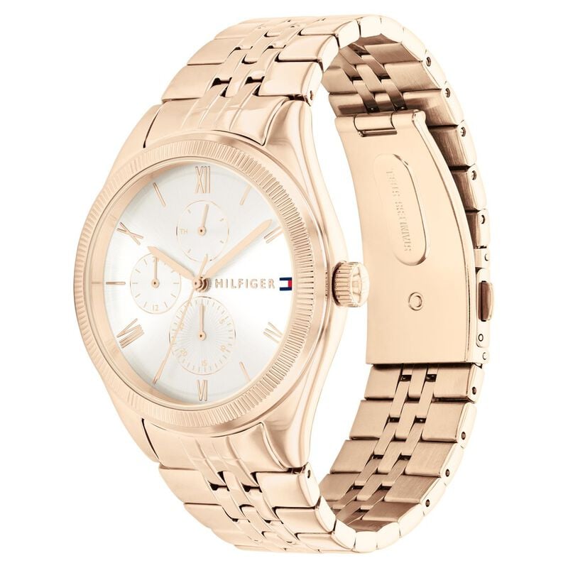 Tommy Hilfiger Silver Dial Golden Stainless Steel Strap Watch for Women - image number 1