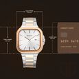 Titan Classique Slim Square Quartz Analog with Date Silver Dial Stainless Steel Strap Watch for Men - image number 2