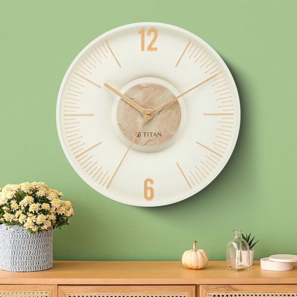 Titan Earth Flare Wall Clock - Pink Sandstone Texture - image number 0