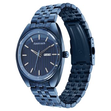 Fastrack Snob X Blue Dial Metal Strap Watch for Guys