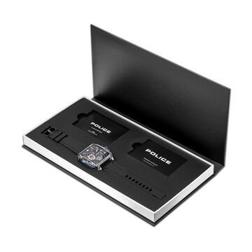 Police Quartz Chronograph Black Dial Multicoloured Color Silicone Strap Watch For Men