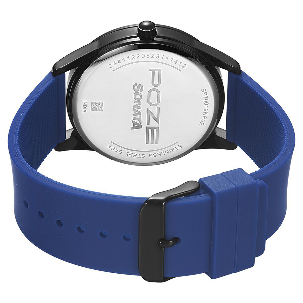 Buy Online Poze by Sonata Quartz Analog Black Dial Silicone Strap