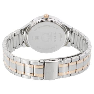Titan Women's Elegance Moon phase Two-Tone White Dial Watch