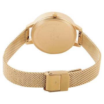 Olivia Burton Quartz Analog Golden Dial Stainless Steel Strap Watch for Women