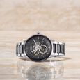 Titan Ceramic Fusion Automatic Blue Dial Silver Dual-Toned Stainless Steel Bracelet Watch for Men
