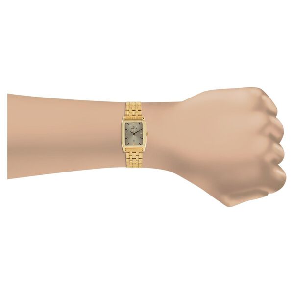Titan Quartz Analog Champagne Dial Stainless Steel Strap Watch for Men - image number 3