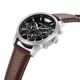 Police Quartz Multifunction Black Dial Brown Leather Strap Watch for Men - image number 1