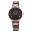 Titan TGIF Quartz Analog Brown Dial Rose Gold Stainless Steel Strap Watch for Women