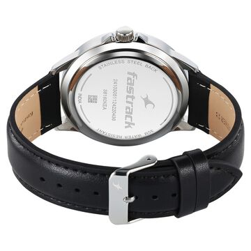 Fastrack Stunners X Quartz Analog Black Dial Leather Strap Watch For Guys