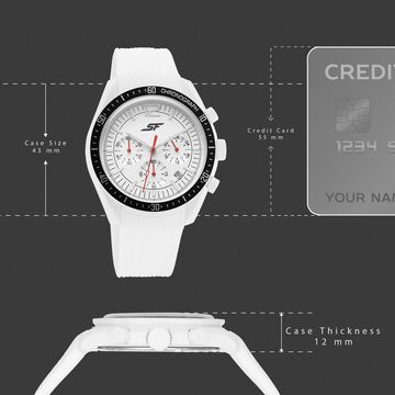 SF Genesis Bold Chronograph Watch for Men with White strap