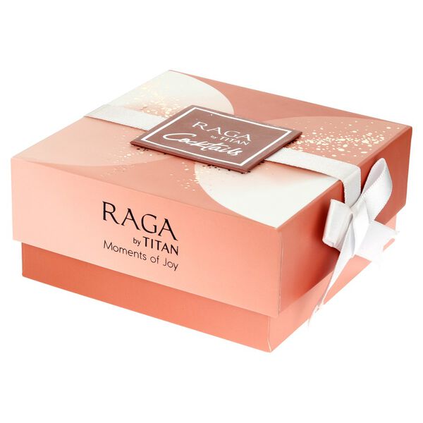 Titan Raga Moments Of Joy Quartz Analog Mother of Pearl Round Dial Rose Gold Metal Strap Watch For Women - image number 6