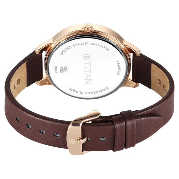 Titan Neo Quartz Analog Maroon Dial Leather Strap Watch For Women - image number 4