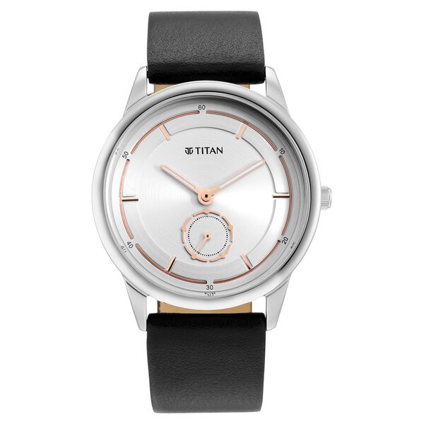 Titan Solidarity Silver Dial Analog Leather Strap watch for Men - image number 1