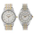 Titan Quartz Analog with Day and Date Silver Dial Stainless Steel Strap Watch for Couple - image number 0
