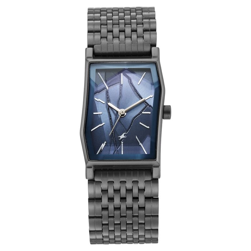 Fastrack Oceanyx 2.0 Analog Watch for Women with Dark Blue Dial & Gun Metal Strap