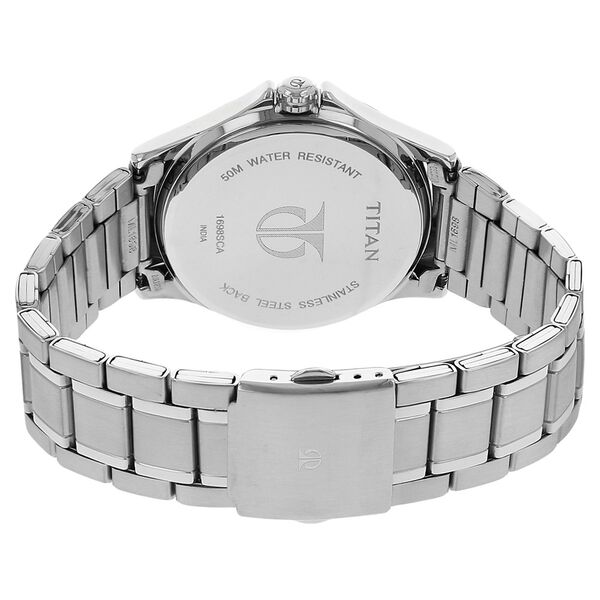 Titan Quartz Multifunction Black Dial Stainless Steel Strap Watch for Men - image number 3