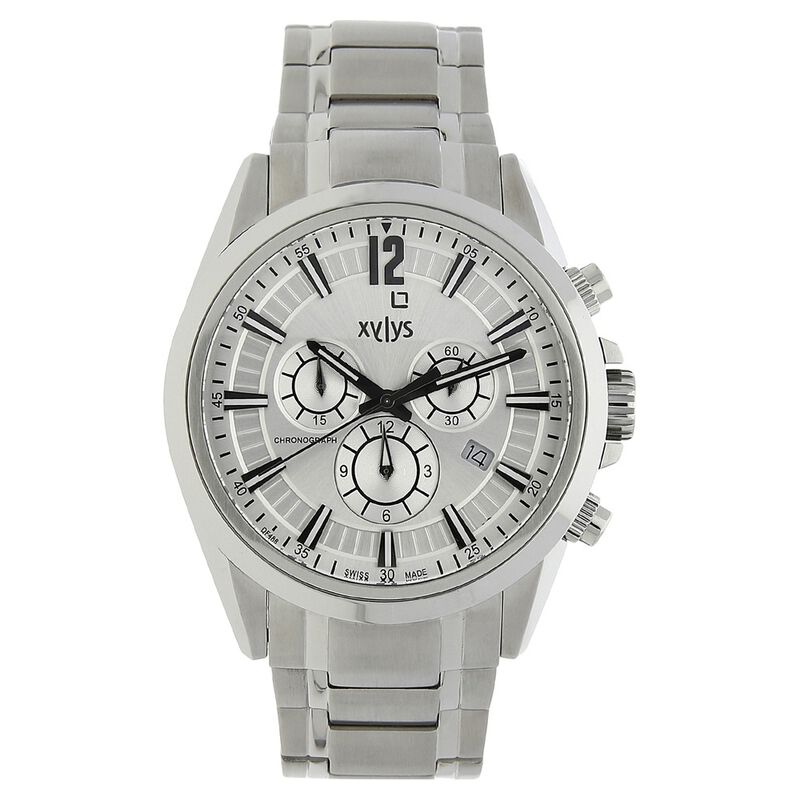 Xylys Swiss Chronograph Silver Stainless Steel Strap and Silver Dial Watch For Men