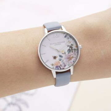 Olivia Burton Quartz Analog White Dial Leather Strap Watch for Women